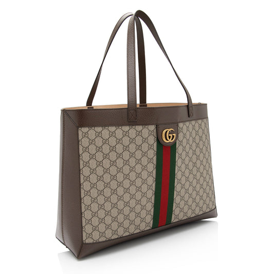 Luxury Gucci GG Supreme Ophidia Medium Soft Tote (SHF-YgqXHj)