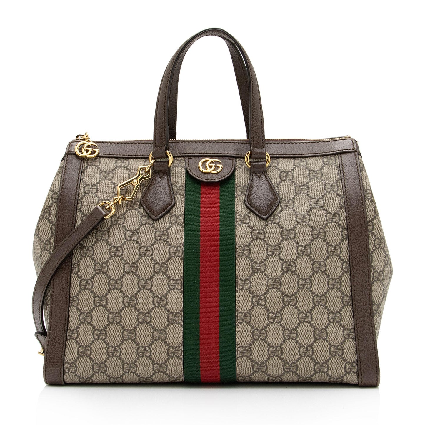 Luxury Gucci GG Supreme Ophidia Medium Top Handle Tote (SHF-EN4BhR)