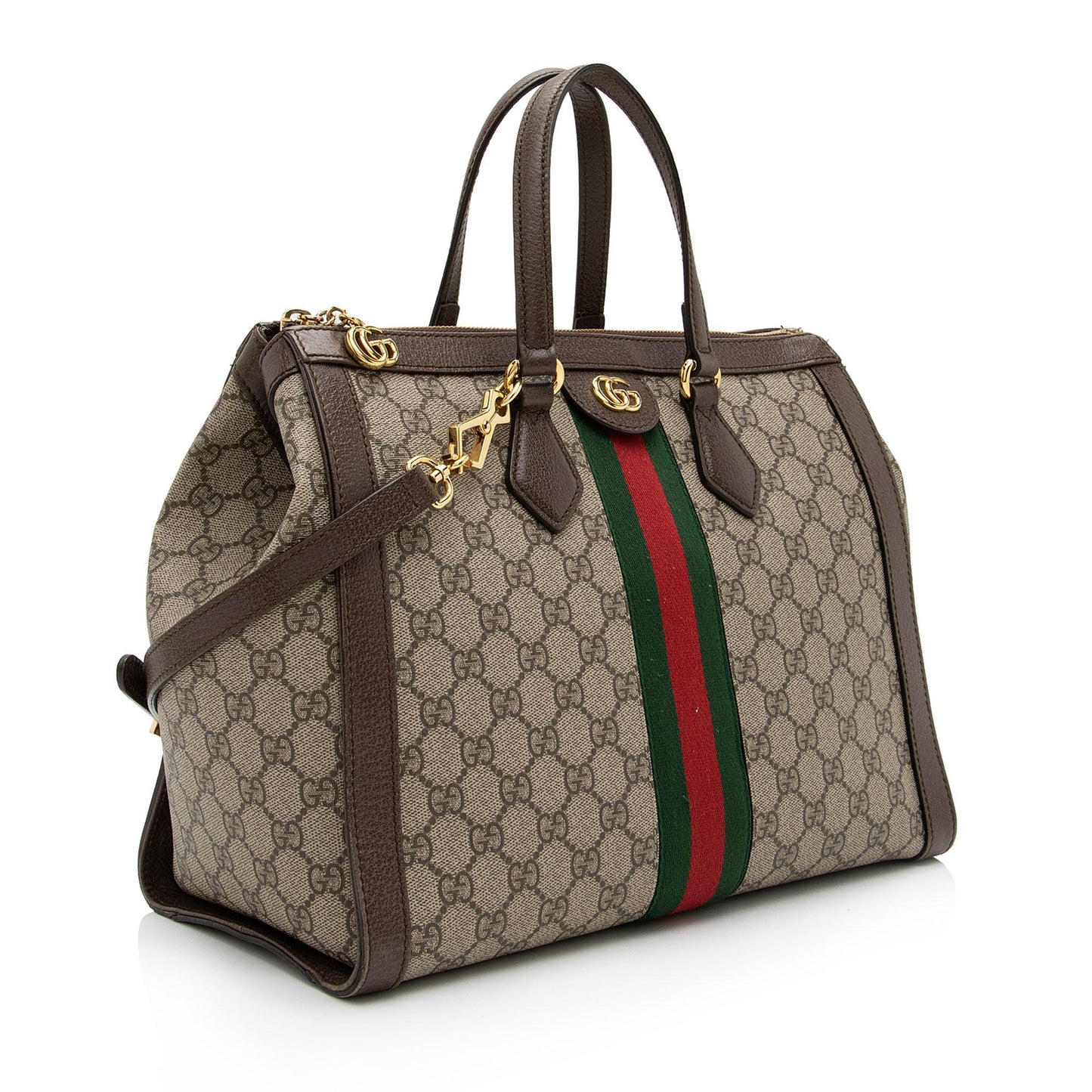 Luxury Gucci GG Supreme Ophidia Medium Top Handle Tote (SHF-EN4BhR)