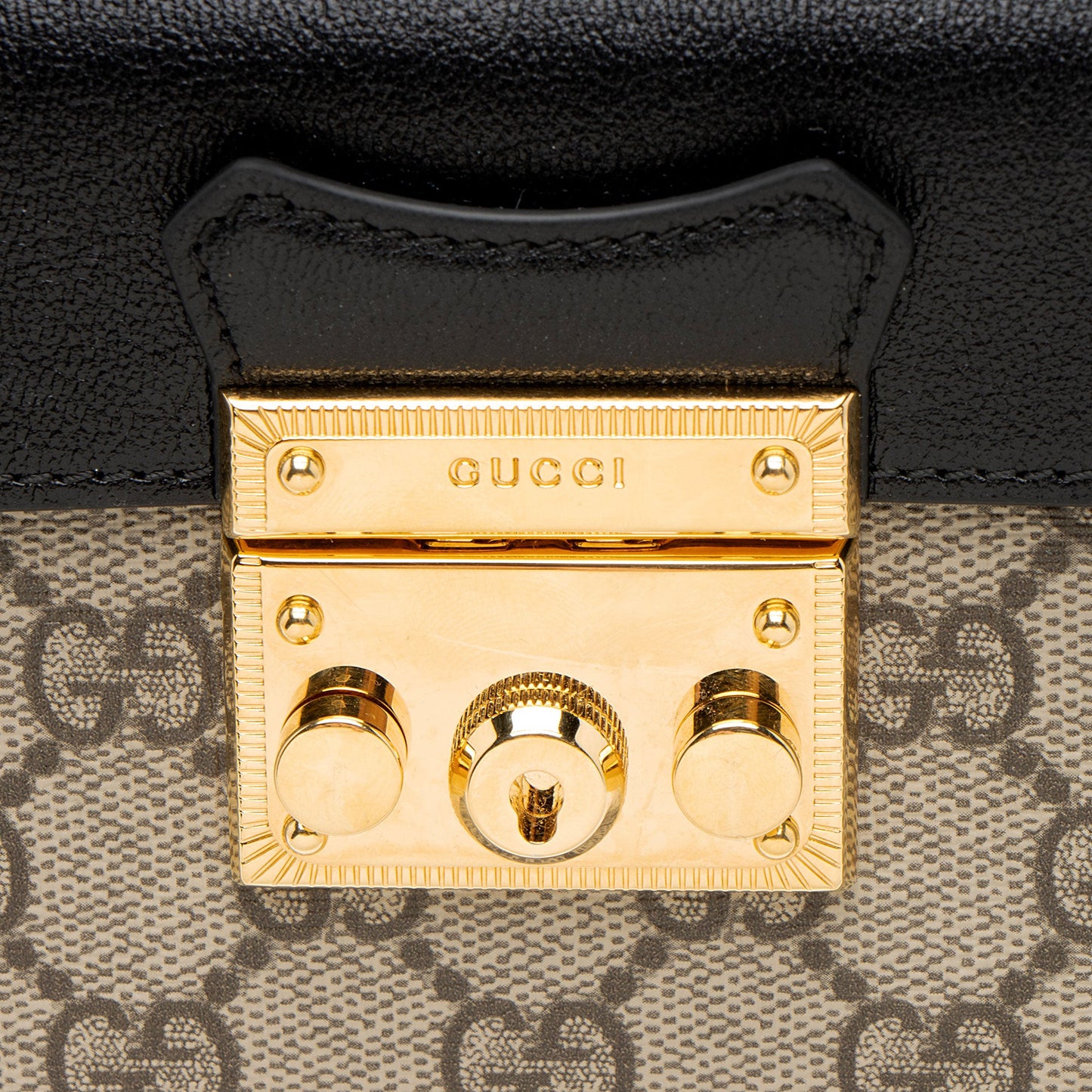 Gucci GG Supreme Padlock Mini Top Handle (SHF-FAO7fq)