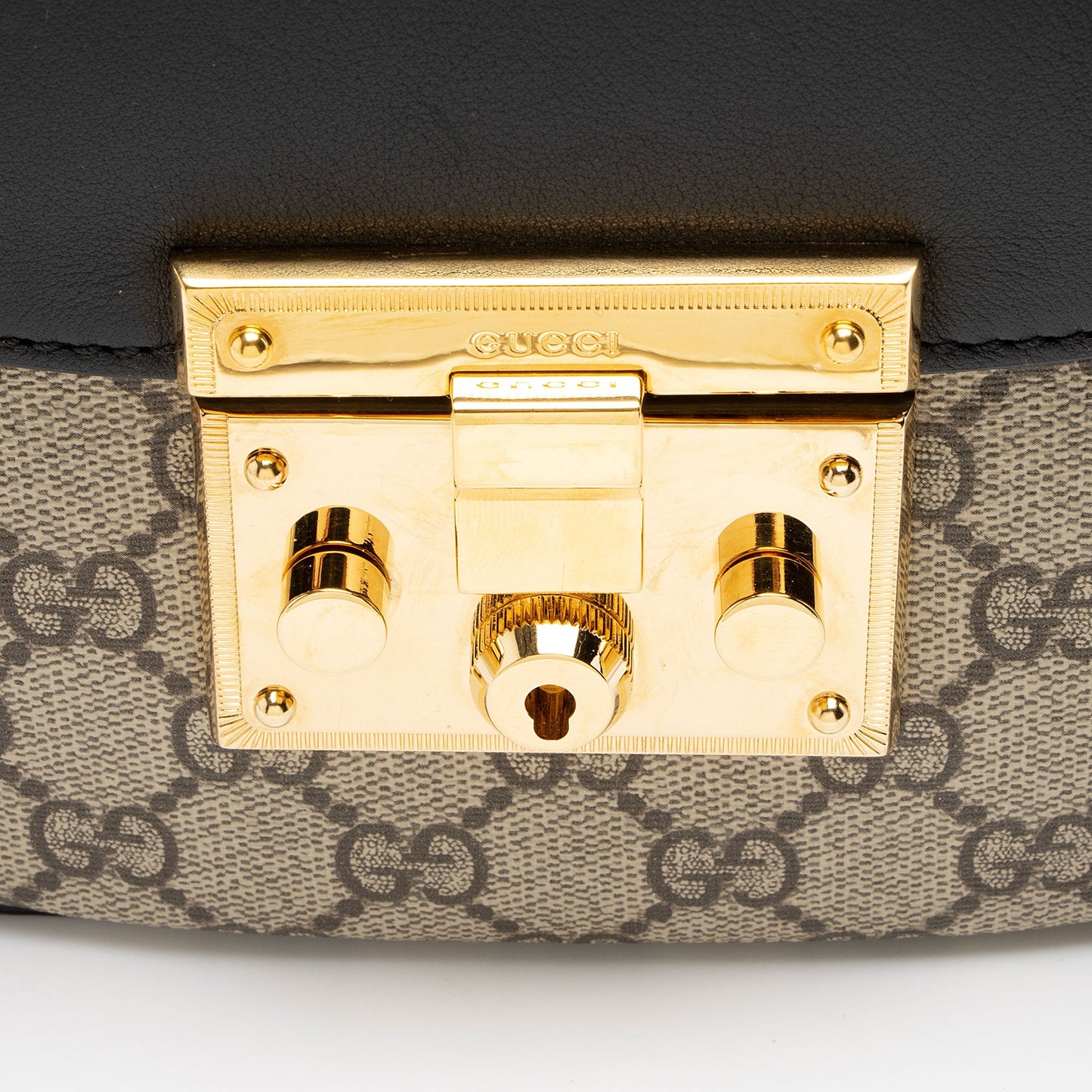 Gucci GG Supreme Padlock Saddle Medium Shoulder Bag