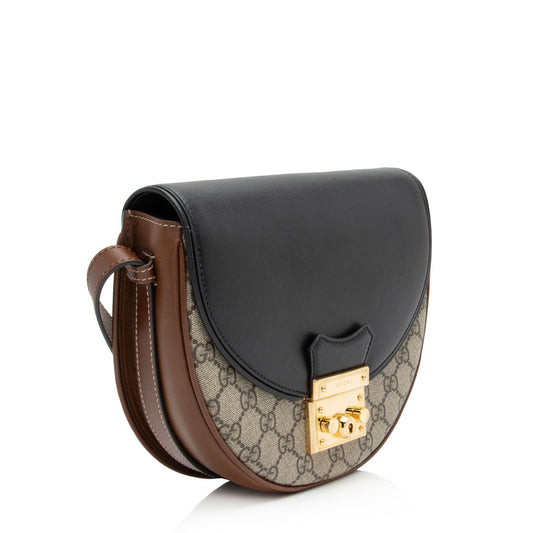 Gucci GG Supreme Padlock Saddle Small Shoulder Bag (SHF-hTmpl4)