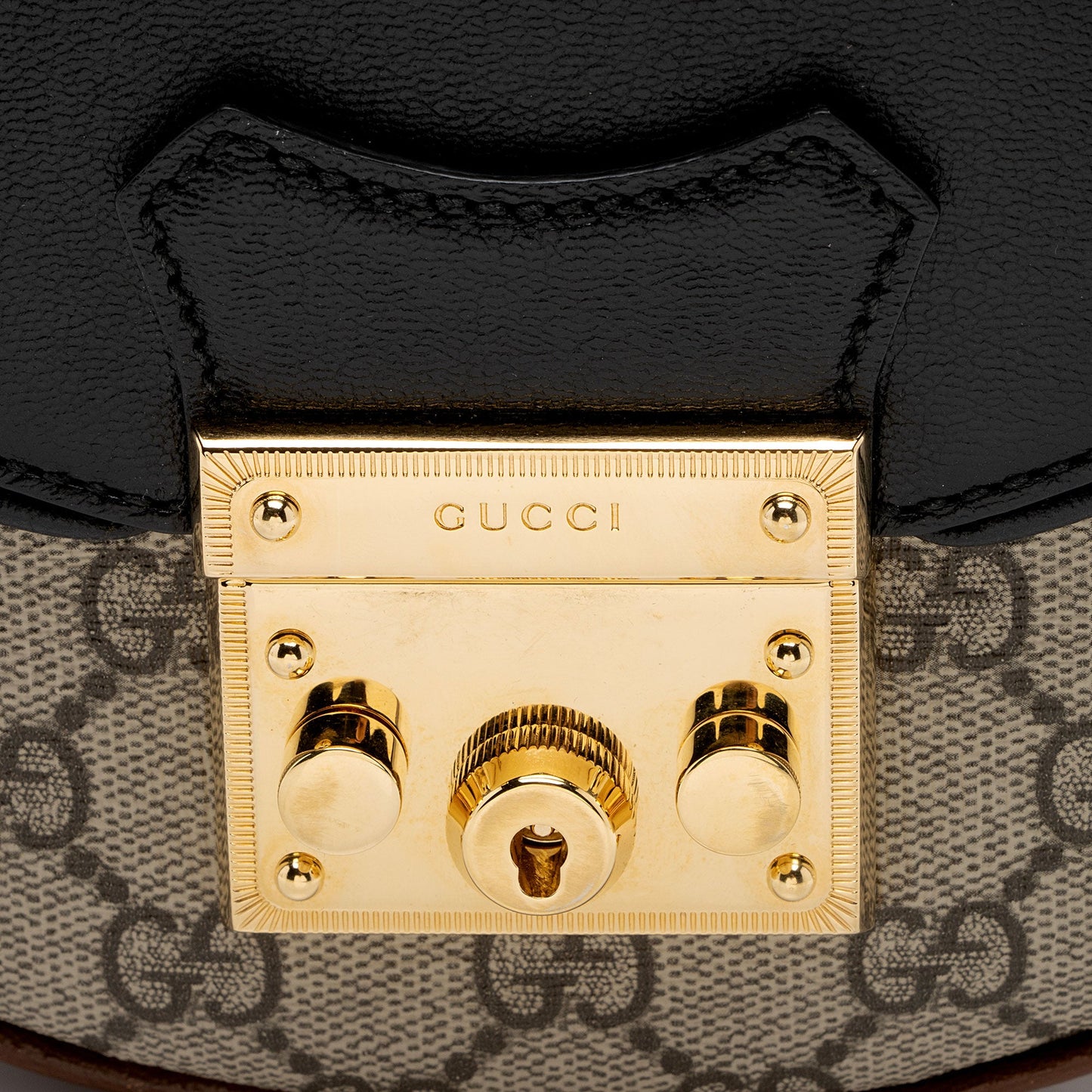 Gucci GG Supreme Padlock Saddle Small Shoulder Bag (SHF-Wwfxt7)