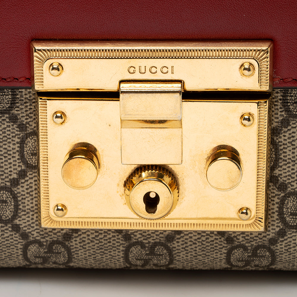 Gucci GG Supreme Padlock Small Shoulder Bag (SHF-19759)