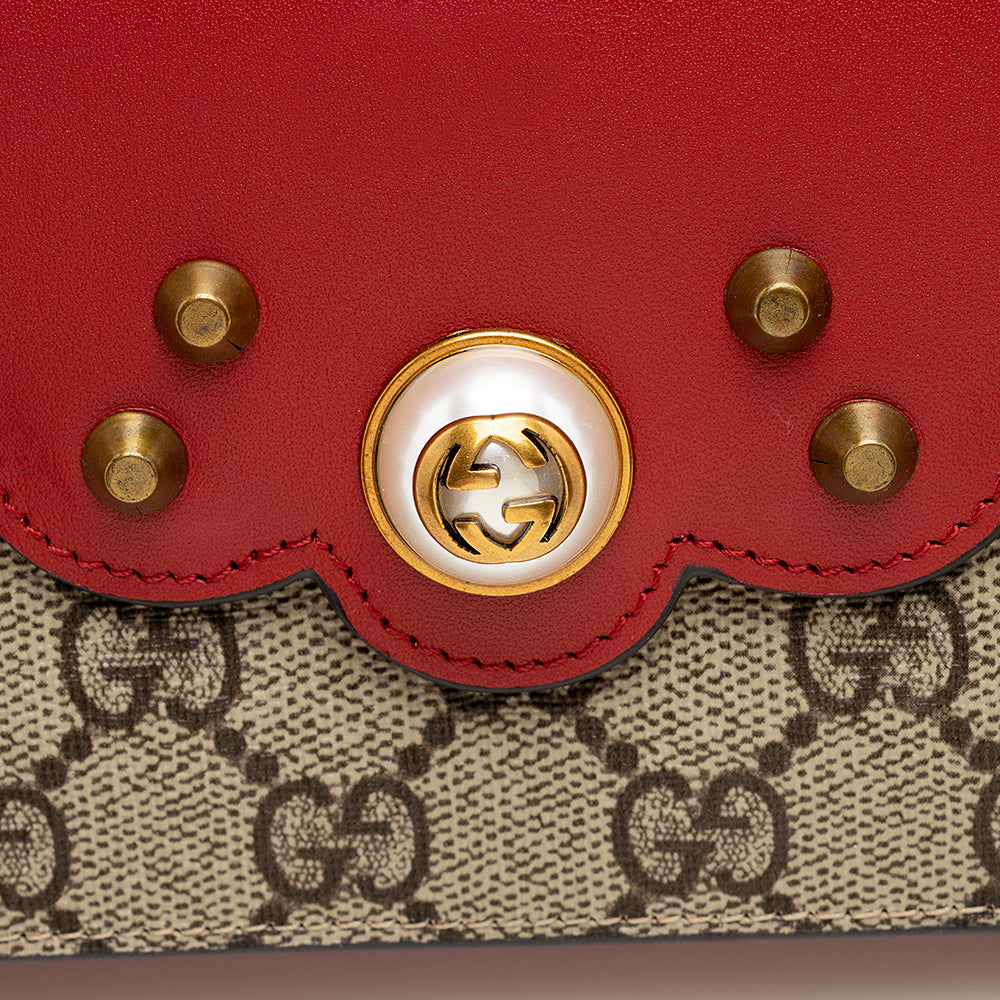 Gucci GG Supreme Peony Mini Wallet on Chain Bag (SHF-18447)