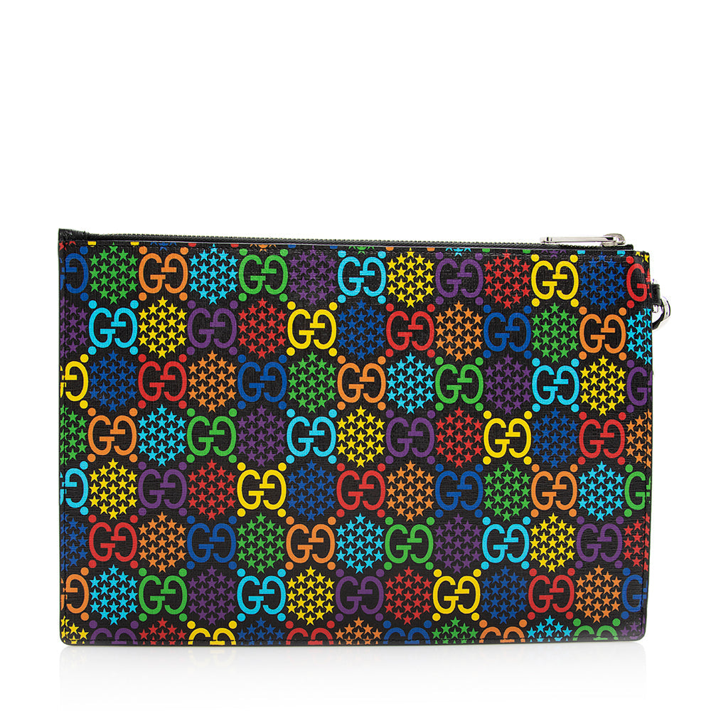 Gucci GG Supreme Psychedelic Zip Wristlet (SHF-20228)