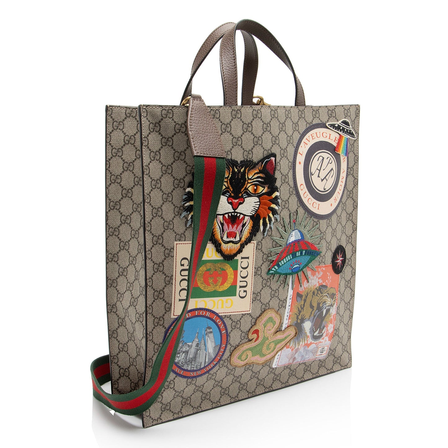 Gucci GG Supreme Soft Vertical Courrier Tote