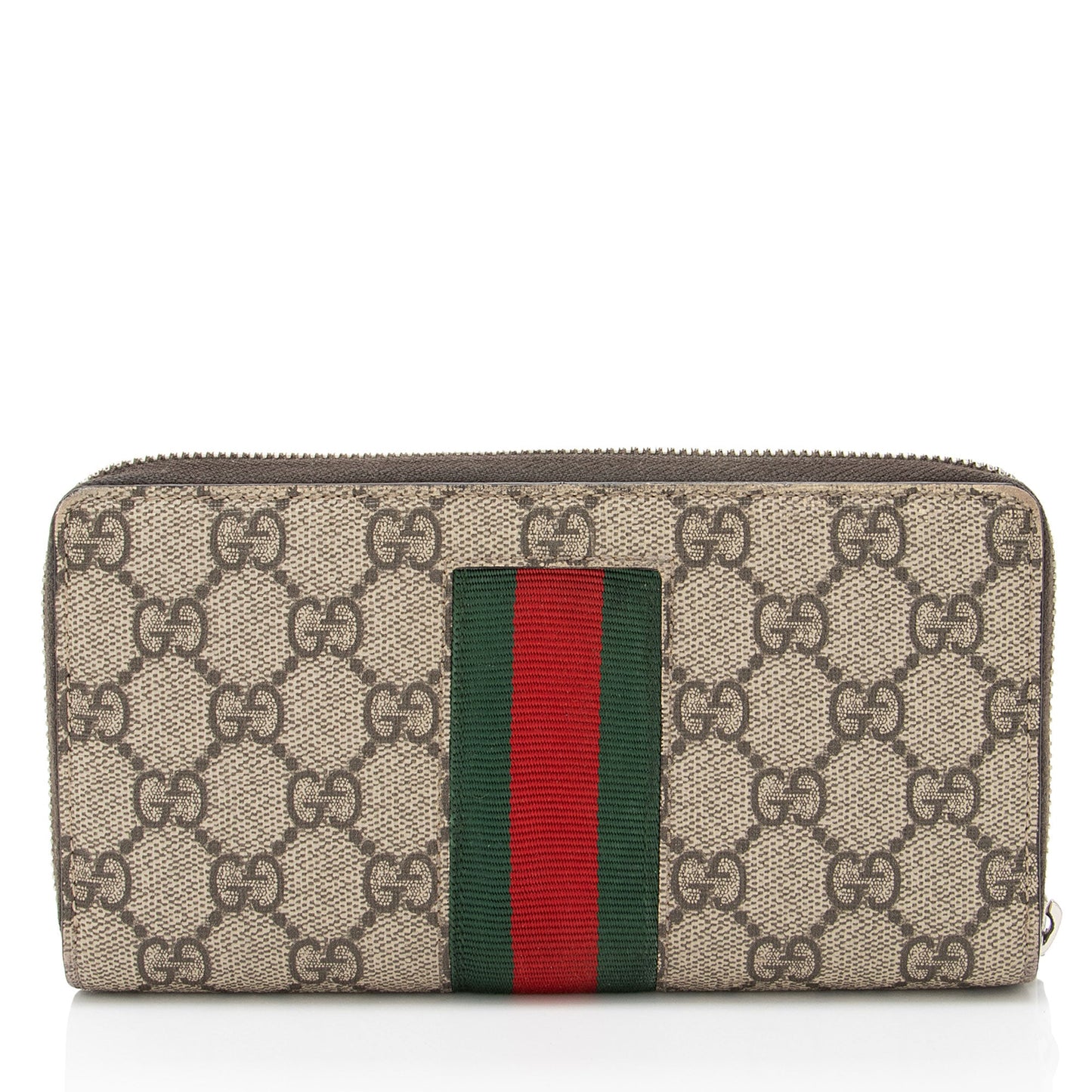 Gucci GG Supreme Web Bee Zip Around Wallet