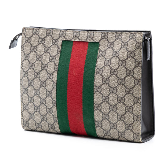 Gucci GG Supreme Web Clutch