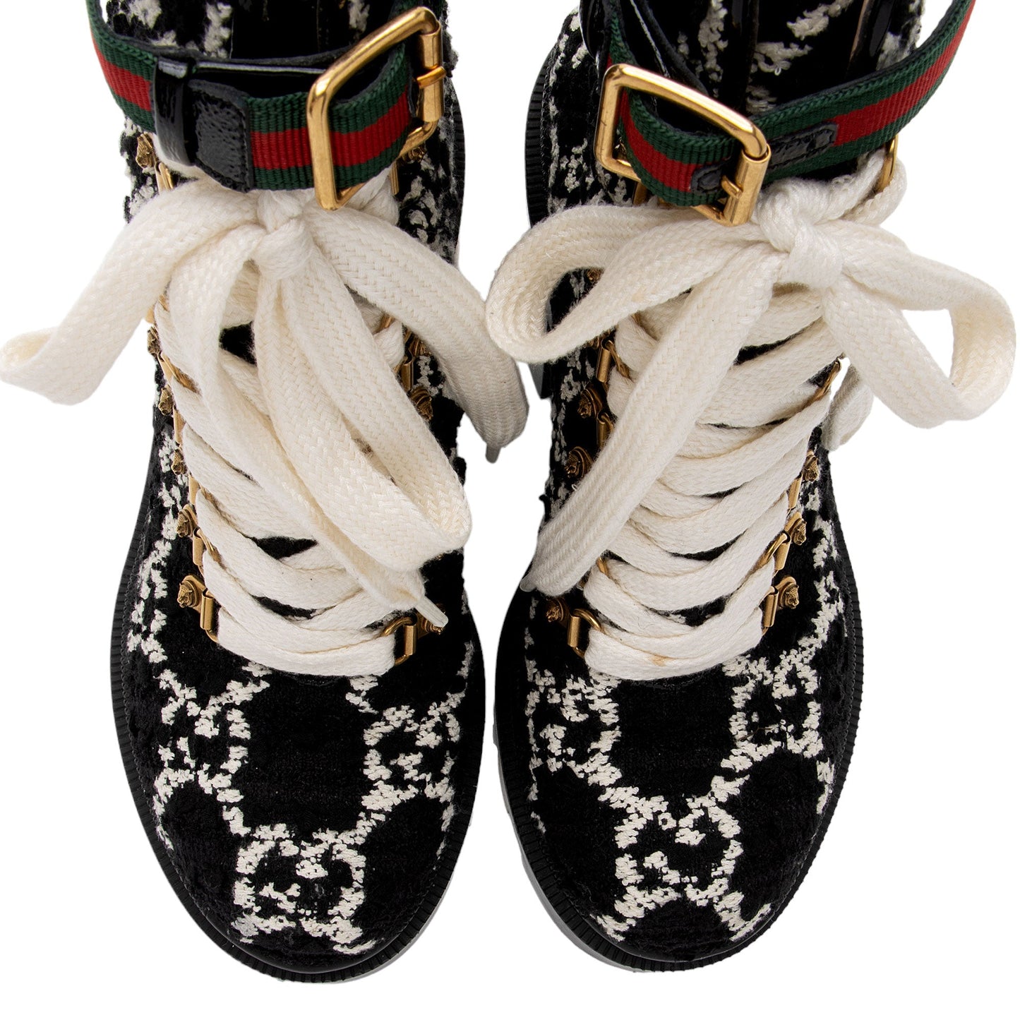 Gucci GG Wool Combat Boots - Size 7 / 37 (SHF-QorvyW)
