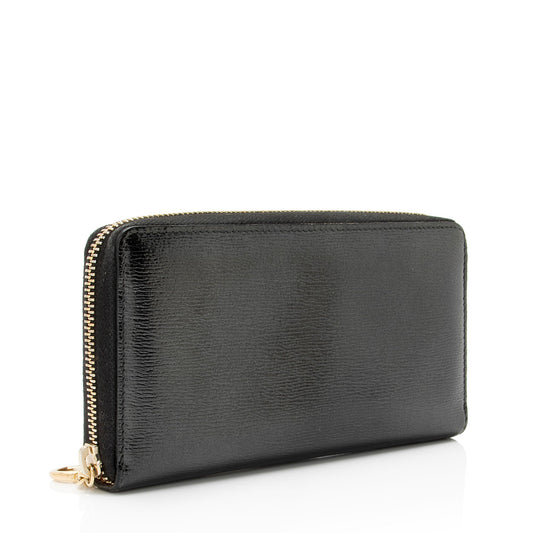Gucci Glazed Leather Zip Around Wallet
