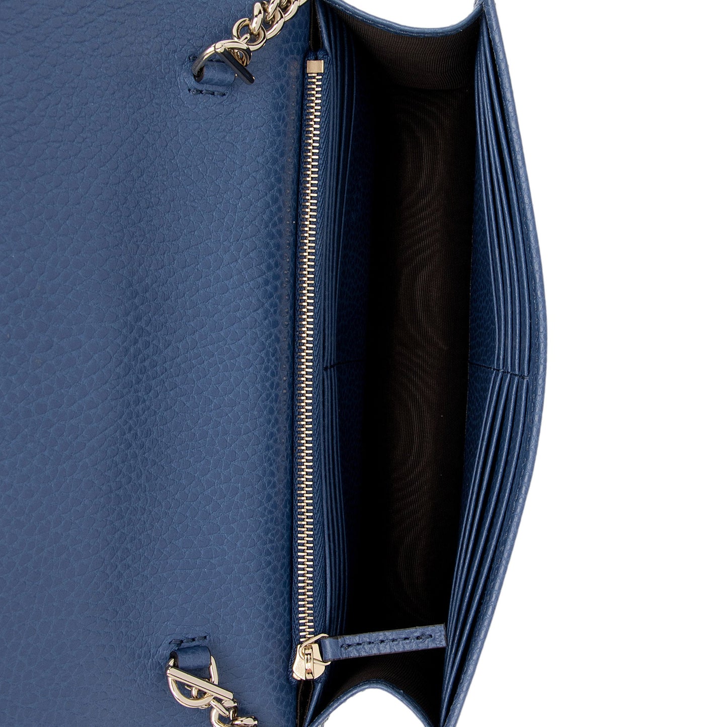 Gucci Grained Calfskin Interlocking G Chain Wallet (SHF-hln5dz)