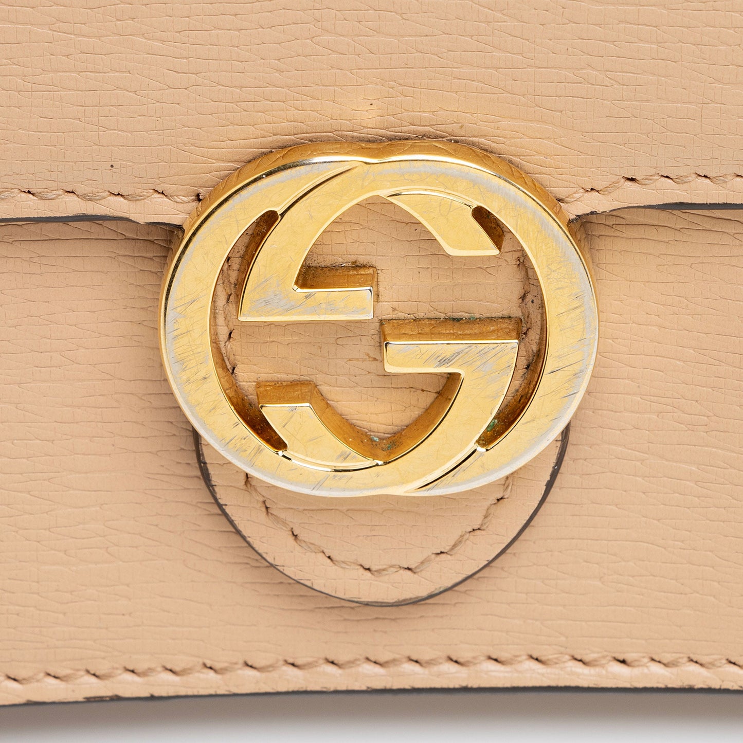 Gucci Grained Calfskin Interlocking G Chain Wallet