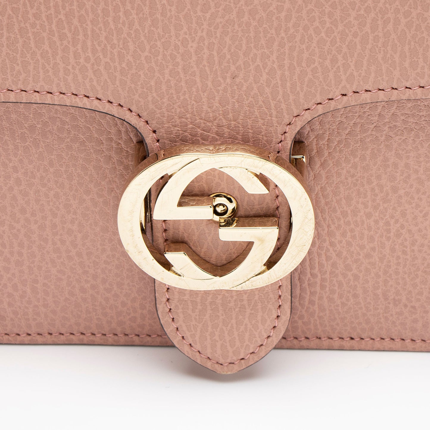 Gucci Grained Calfskin Interlocking G Medium Shoulder Bag