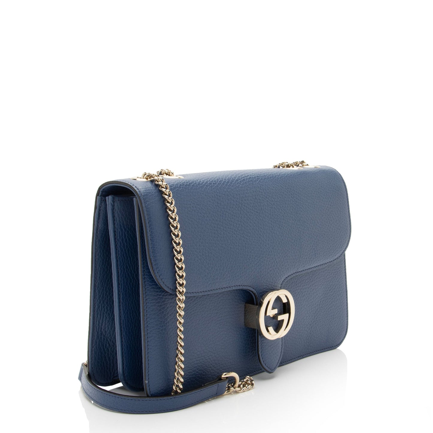 Gucci Grained Calfskin Interlocking G Medium Shoulder Bag