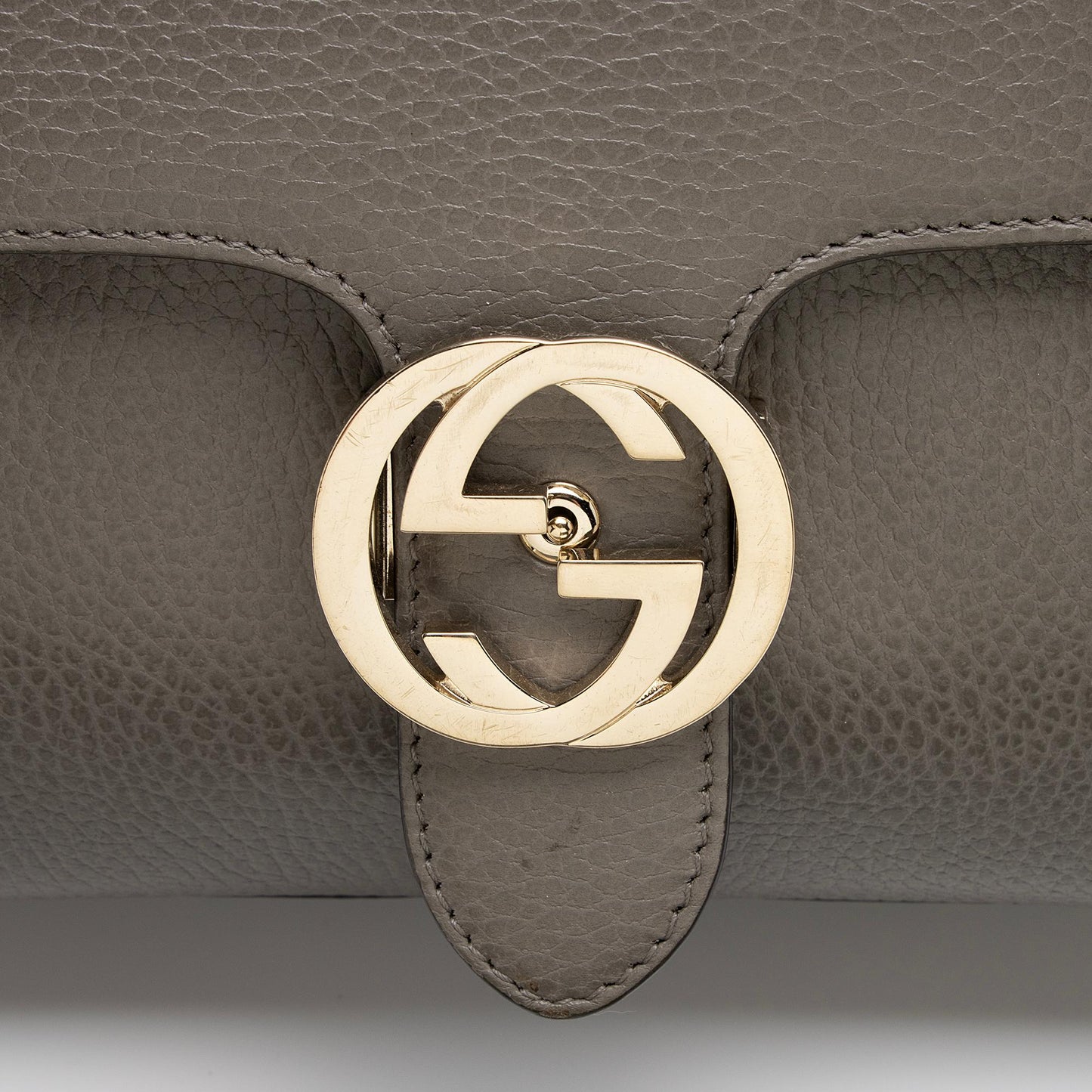 Gucci Leather Interlocking G Small Top Handle