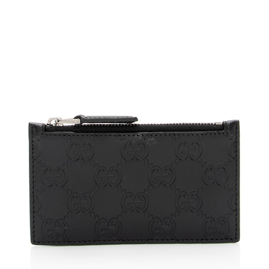 Gucci Guccissima Leather Card Holder (SHF-W7PcAP)