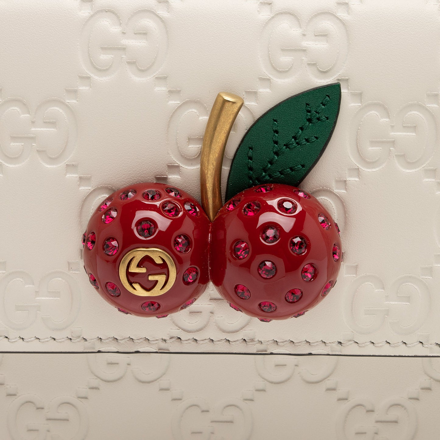 Gucci Guccissima Leather Cherry Mini Chain Bag (SHF-ag0Ibh)