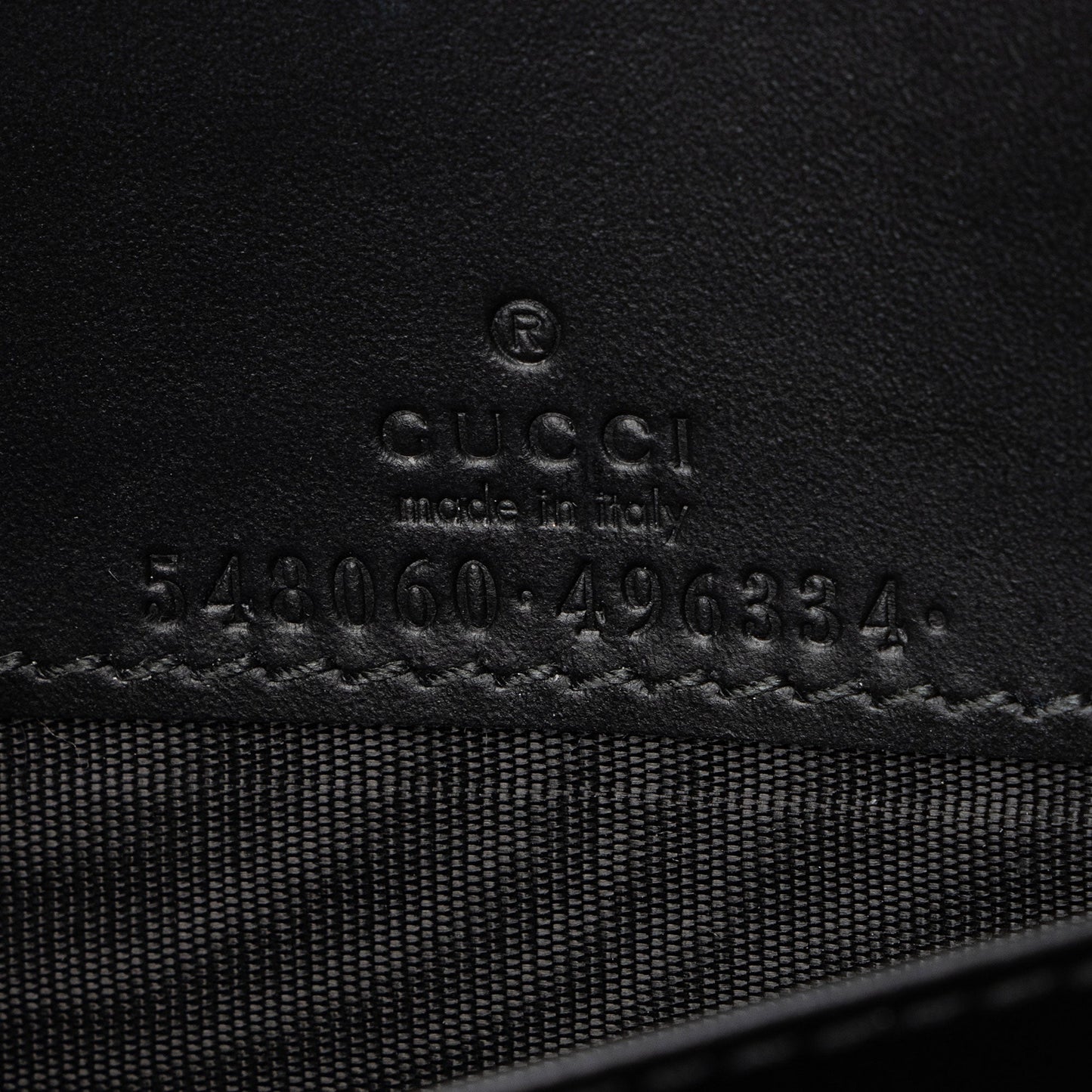 Gucci Guccissima Leather Crystal Cat Wallet on Chain