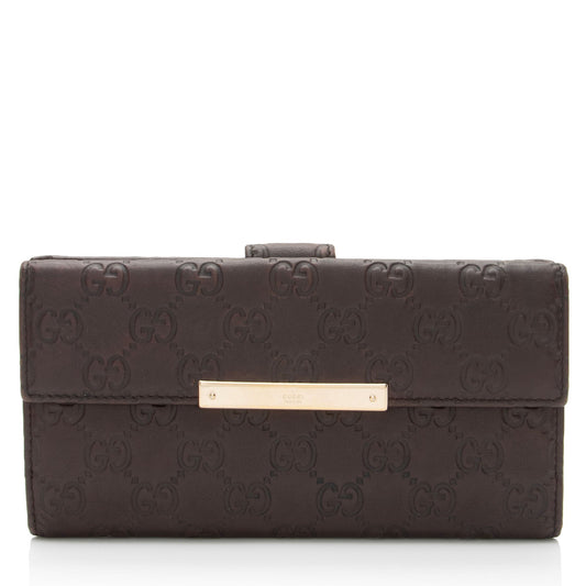 Gucci Guccissima Leather Flap Continental Wallet (SHF-CzGm9w)