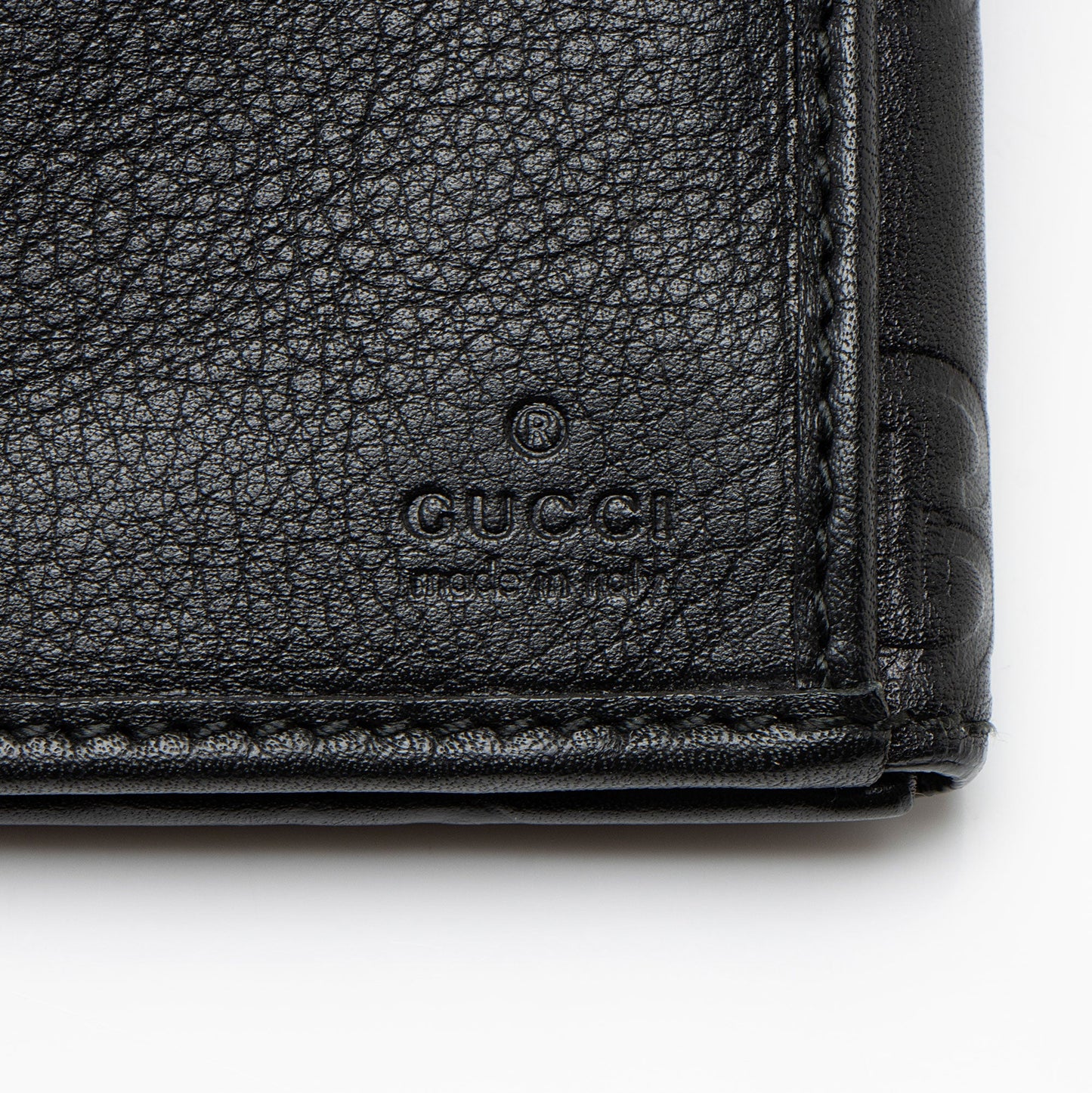 Gucci Guccissima Leather Heart Script Continental Wallet