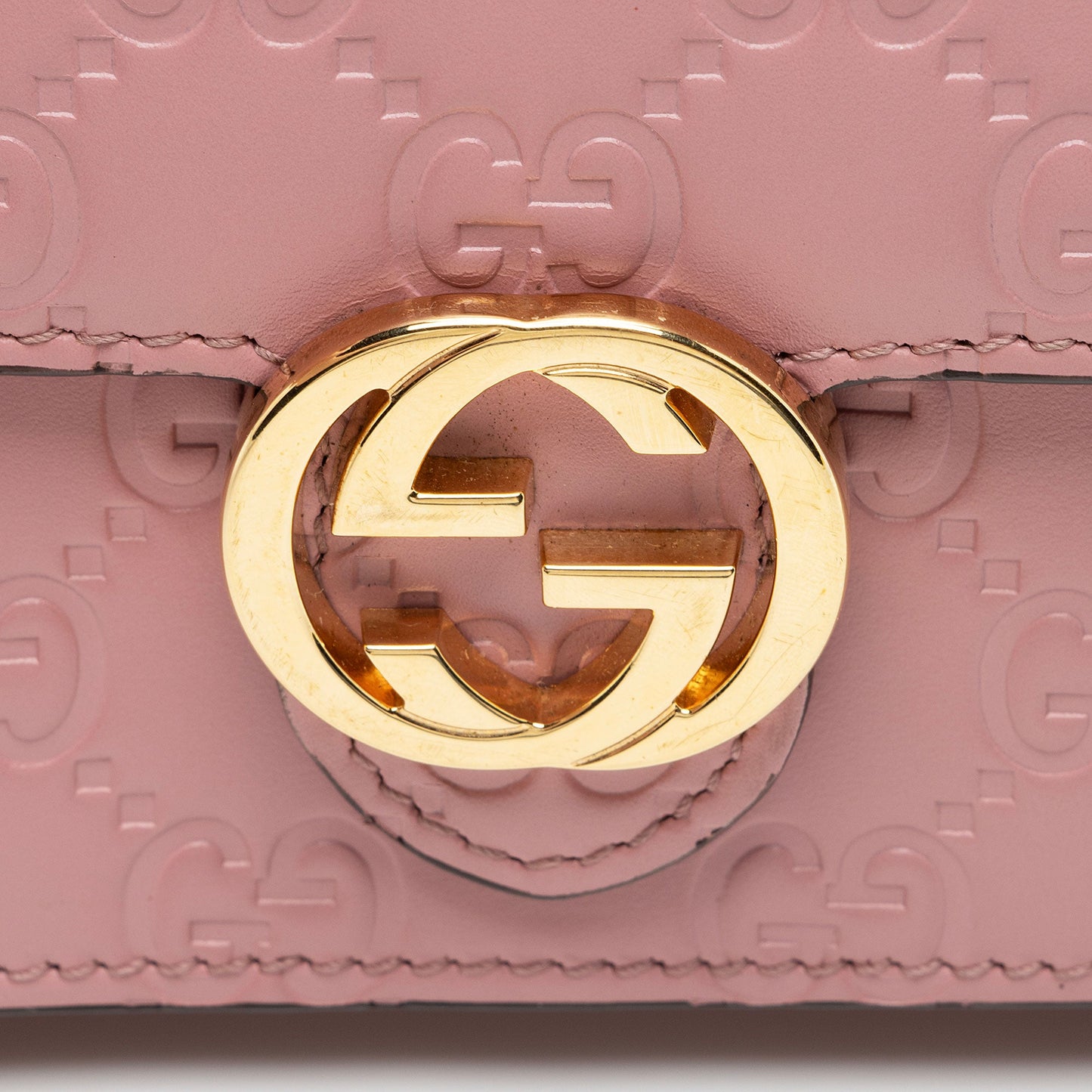 Gucci Guccissima Leather Icon Chain Wallet (SHF-cpfwyX)