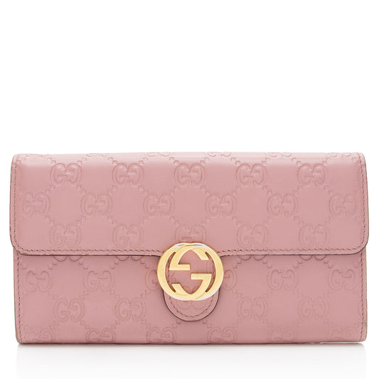 Gucci Guccissima Leather Interlocking G Continental Wallet