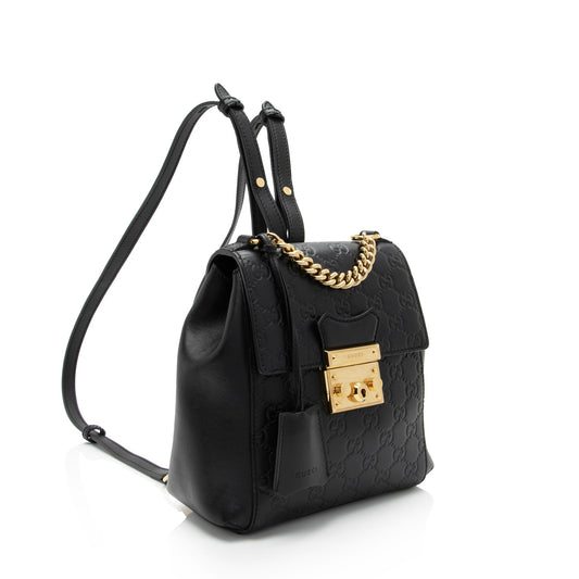Gucci Guccissima Leather Padlock Backpack