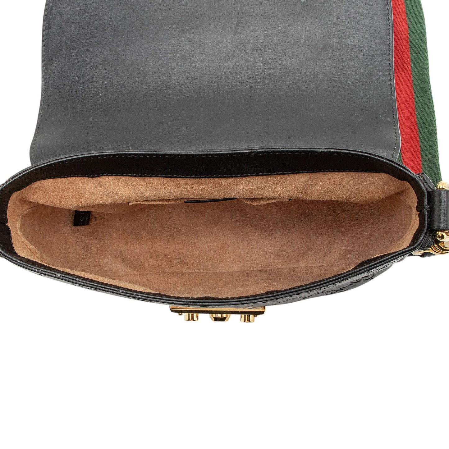 Gucci Guccissima Leather Padlock Saddle Medium Shoulder Bag