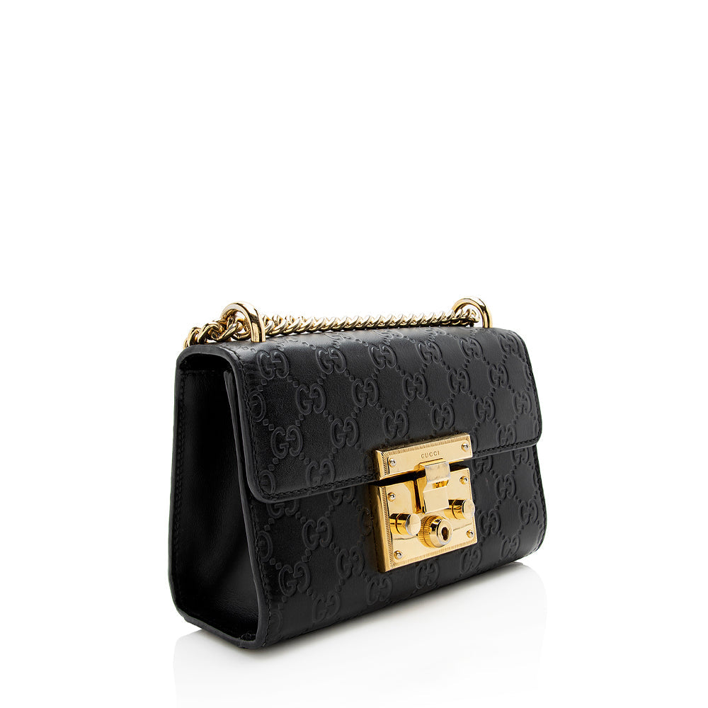 Gucci Guccissima Leather Padlock Small Shoulder Bag (SHF-21759)