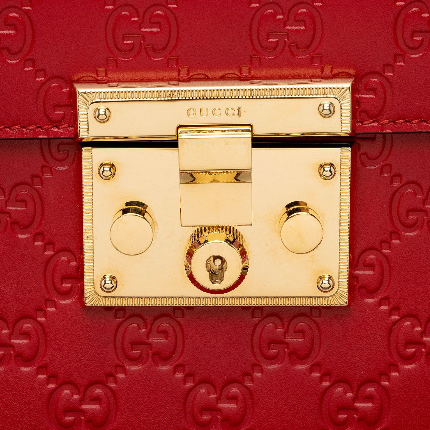Gucci Guccissima Leather Padlock Small Top Handle