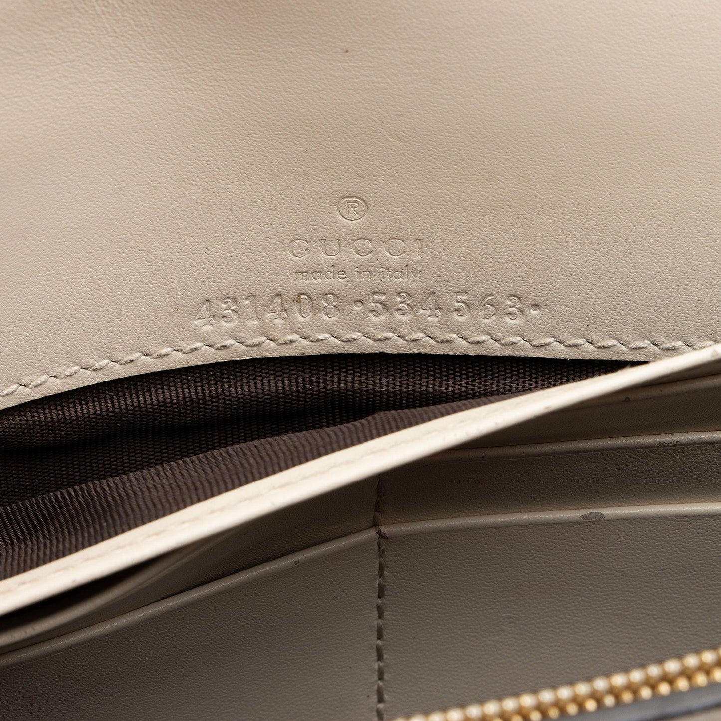 Gucci Guccissima Leather Signature Bow Mini Wallet on Chain