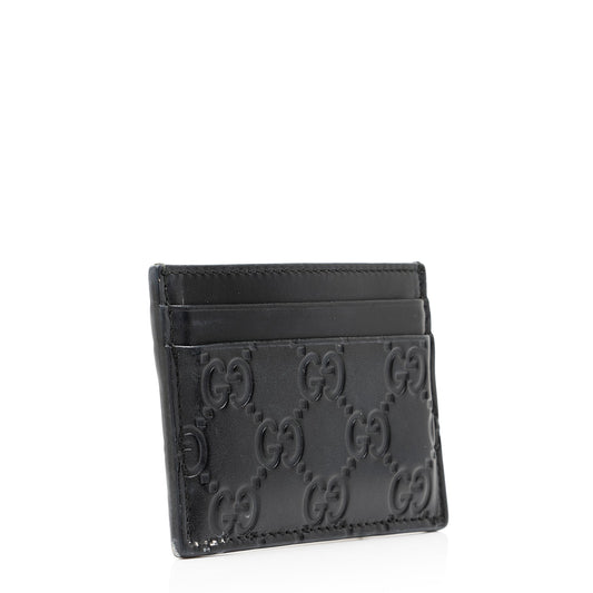 Gucci Guccissima Leather Signature Card Case (SHF-DJGb1D)