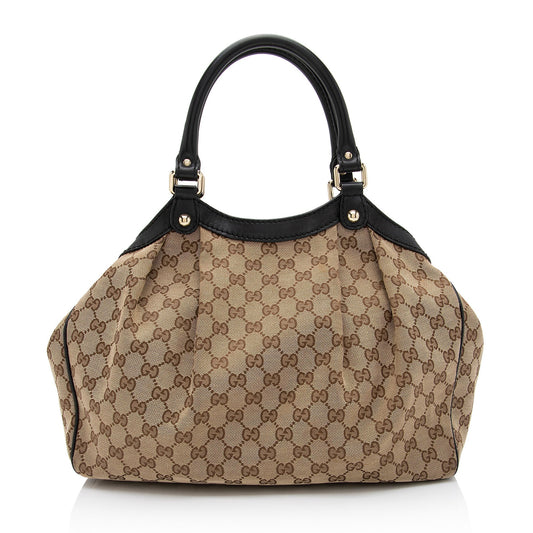 Luxury Gucci GG Canvas Sukey Medium Tote (SHF-VHUhKL)
