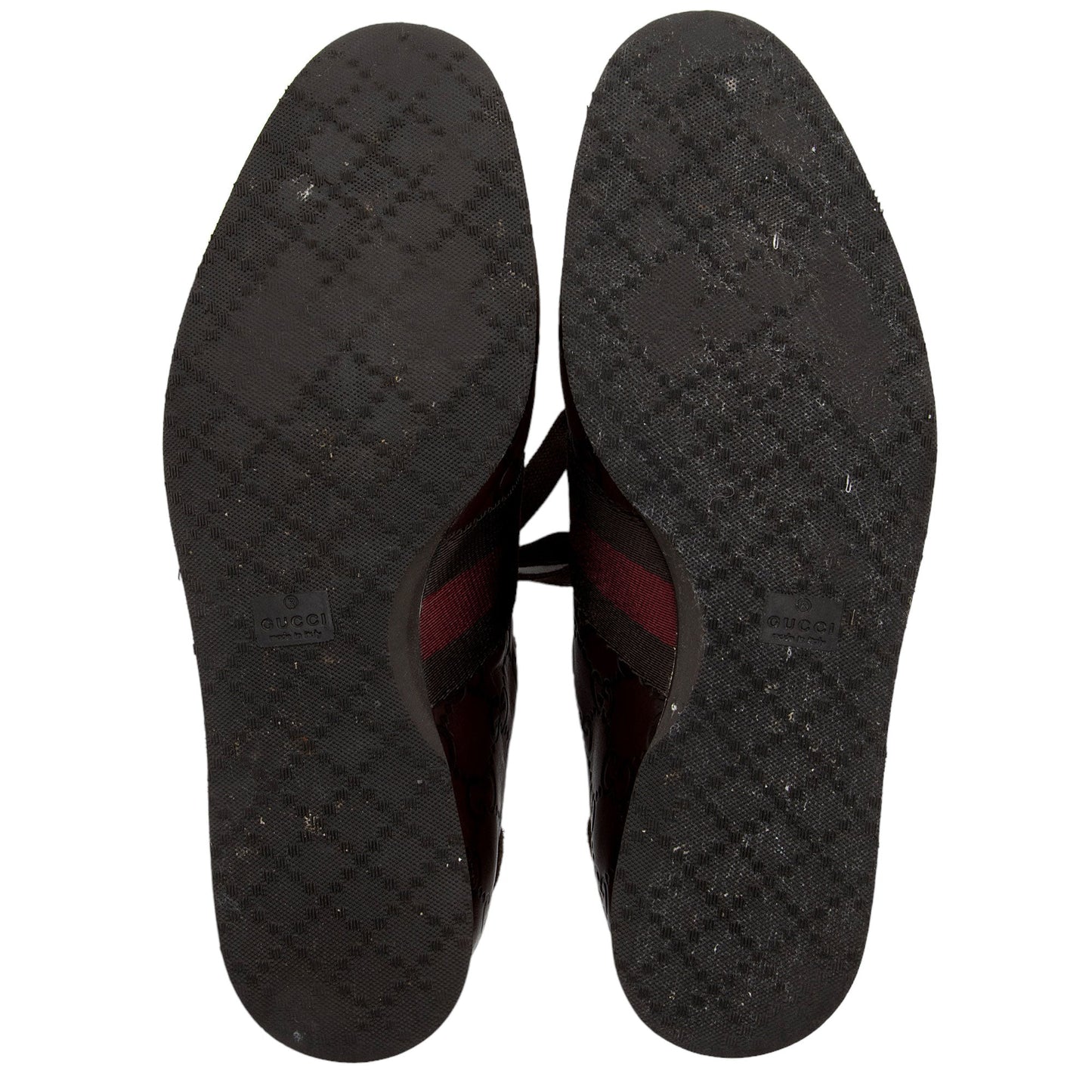 Gucci Guccissima Leather Web Sneakers - Size 7 / 37 (SHF-8K399y)