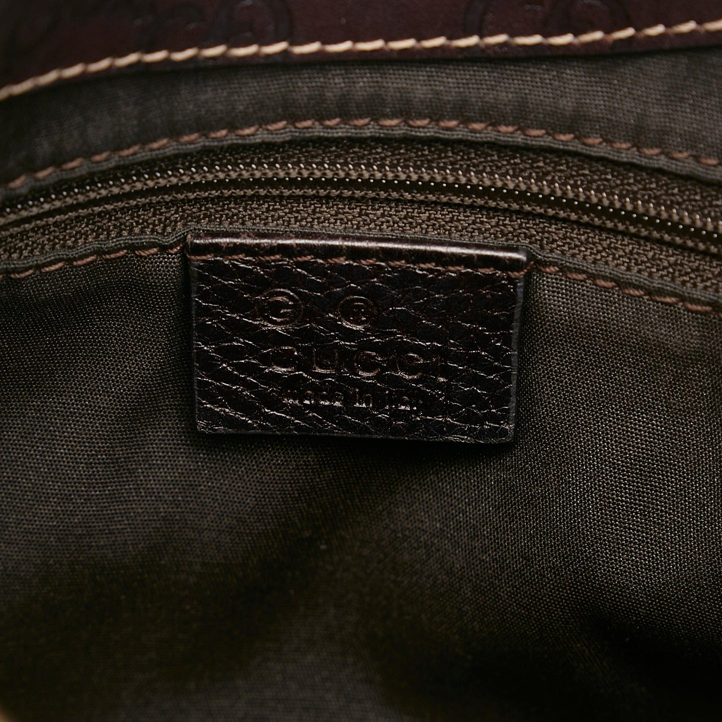 Gucci Guccissima-Trimmed Canvas Colbert Wooden Handle Shoulder Bag (SHG-34854)