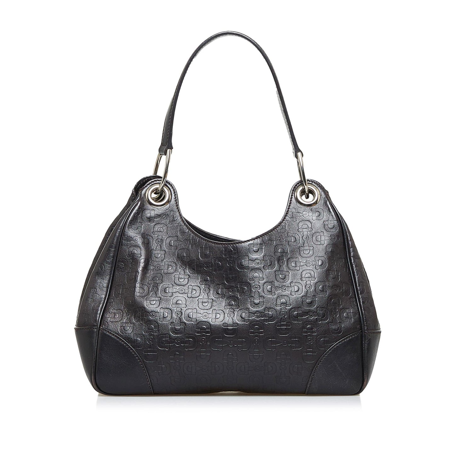Gucci Horsebit Embossed Leather Shoulder Bag (SHG-96c9Qj)