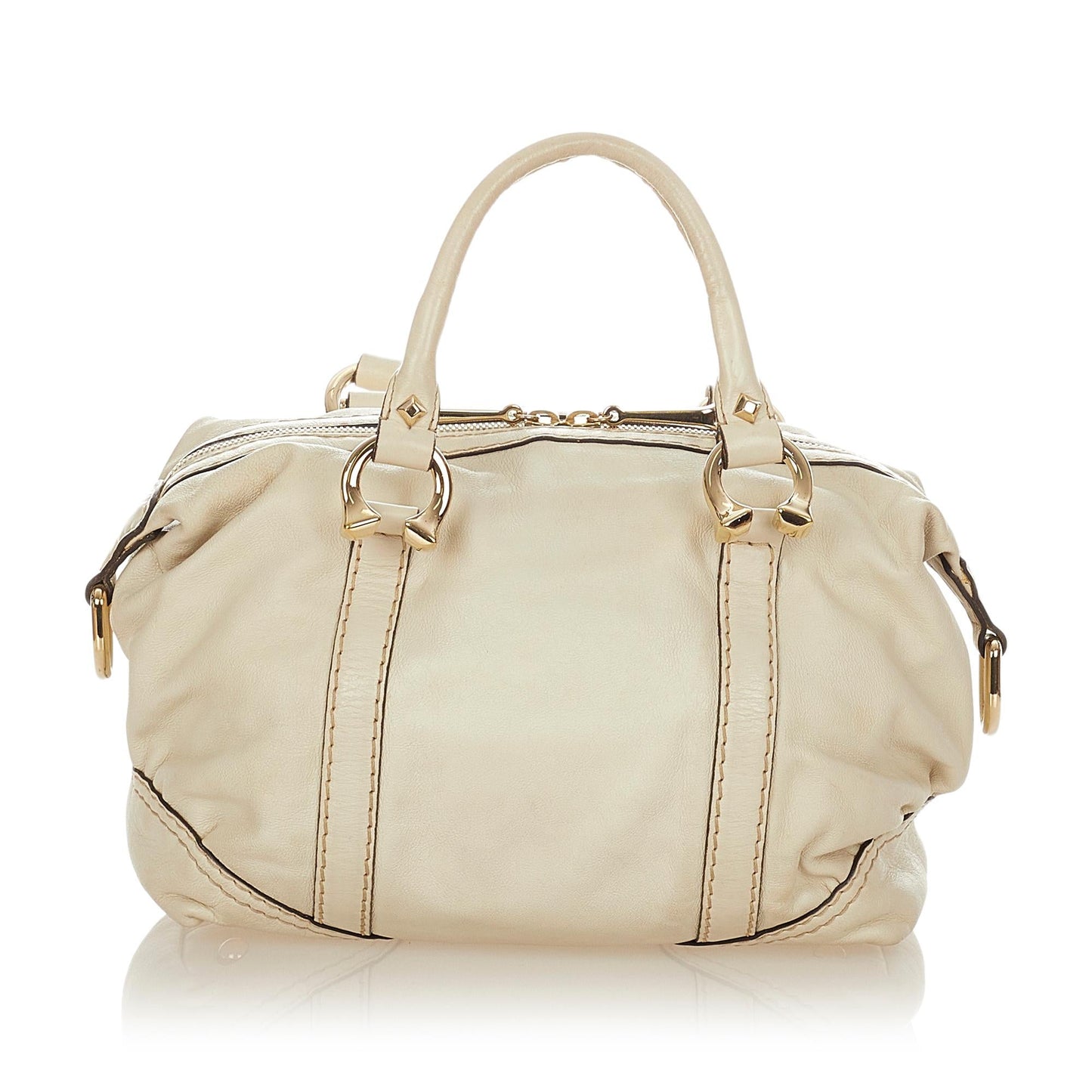 Gucci Horsebit Nail Leather Boston Bag (SHG-24725)