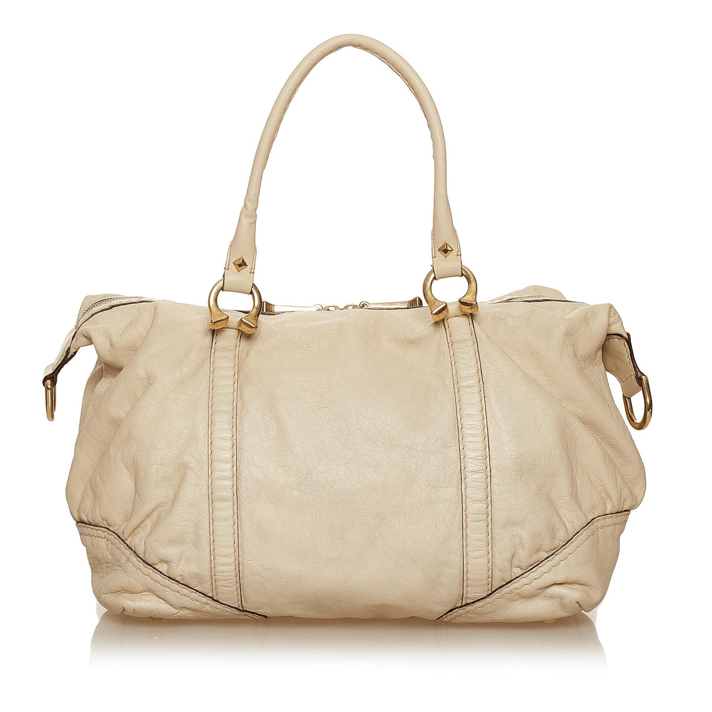 Gucci Horsebit Nail Leather Boston Bag (SHG-37213)
