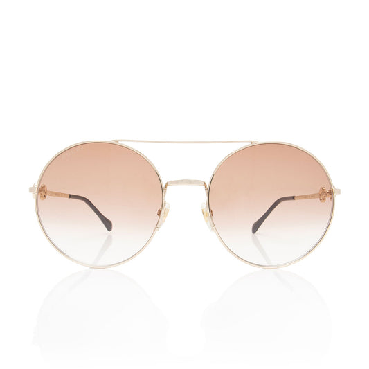 Gucci Horsebit Oversized Round Aviator Sunglasses (SHF-M2a4qa)