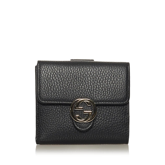 Gucci Interlocking G Leather Small Wallet (SHG-35037)
