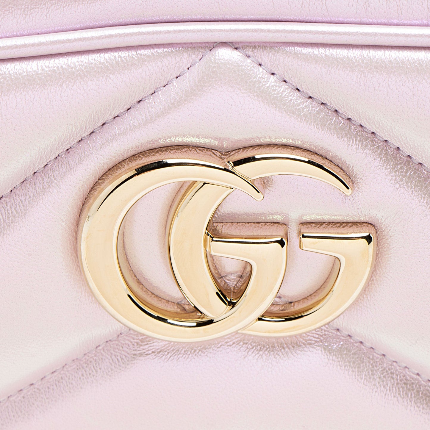 Gucci Matelasse Padded Iridescent Leather GG Marmont Small Camera Bag