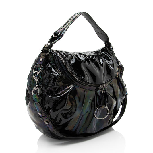 Gucci Iridescent Patent Leather Icon Bit Hobo