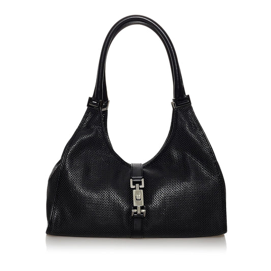 Gucci Jackie Perforated Leather Shoulder Bag (SHG-30008)