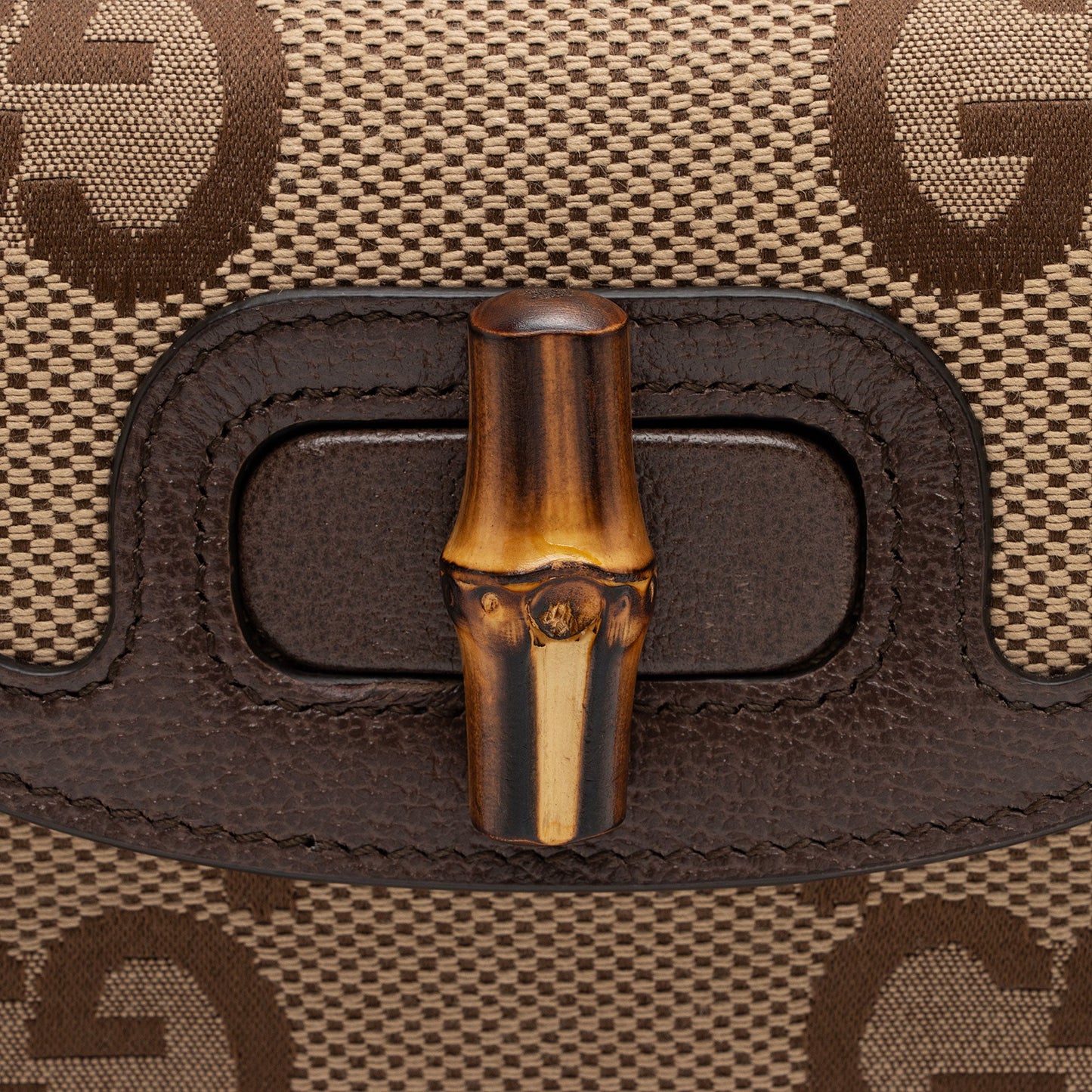 Gucci Jumbo GG Canvas Bamboo 1947 Mini Top Handle Bag (SHF-GbaD9h)