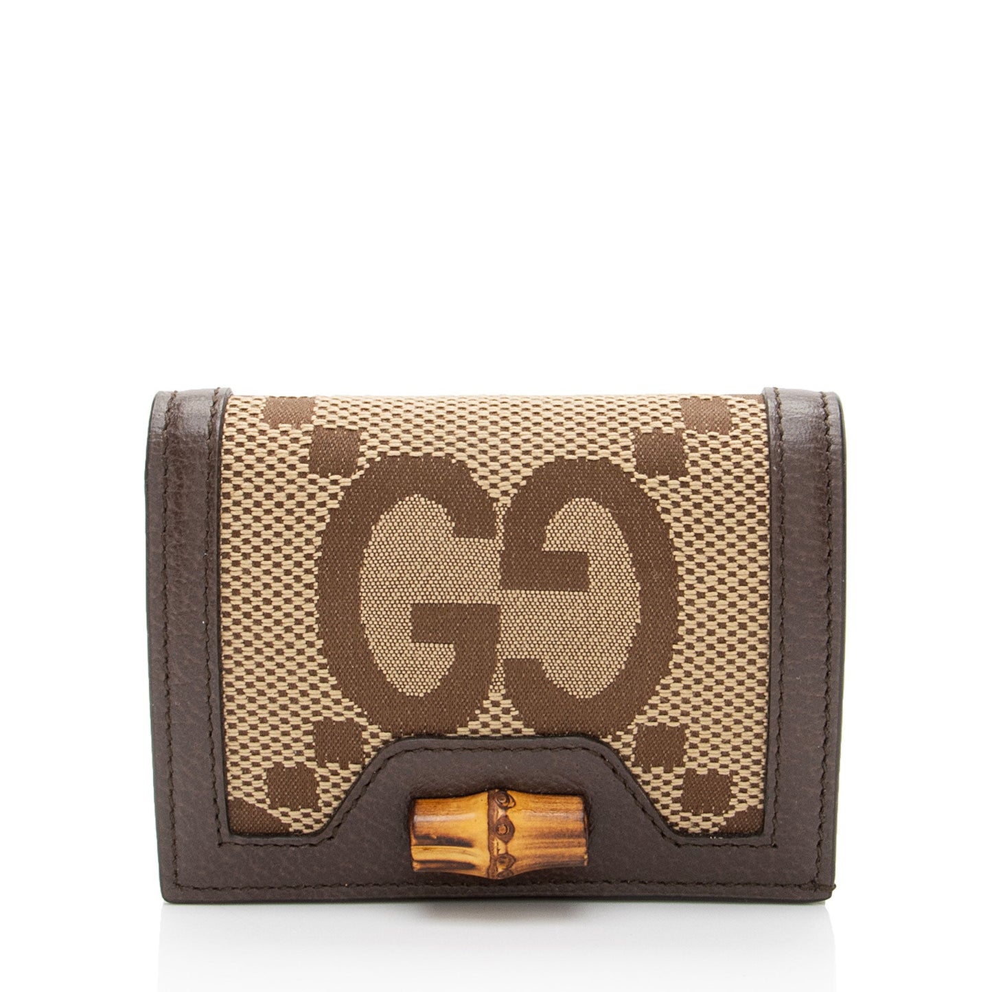 Gucci Jumbo GG Canvas Bamboo Diana Compact Wallet