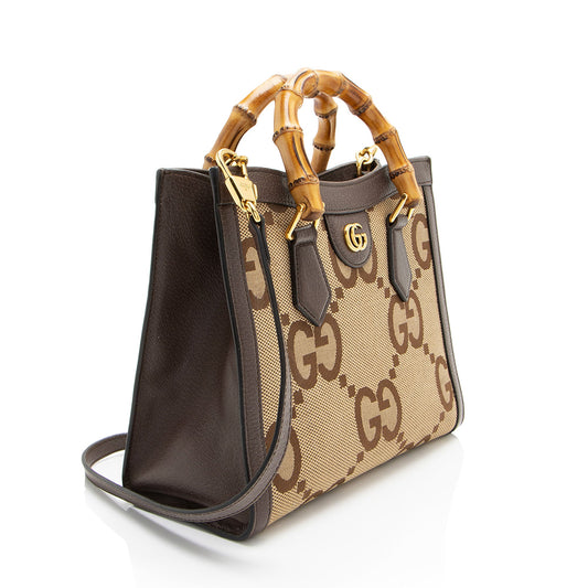 Gucci Jumbo GG Canvas Diana Small Tote