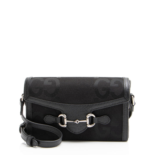 Gucci Jumbo GG Canvas Horsebit 1955 Mini Shoulder Bag