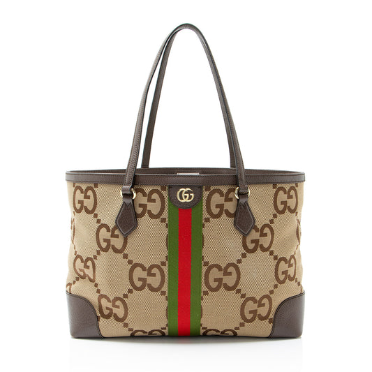 Gucci Jumbo GG Canvas Ophidia Large Shopping Tote