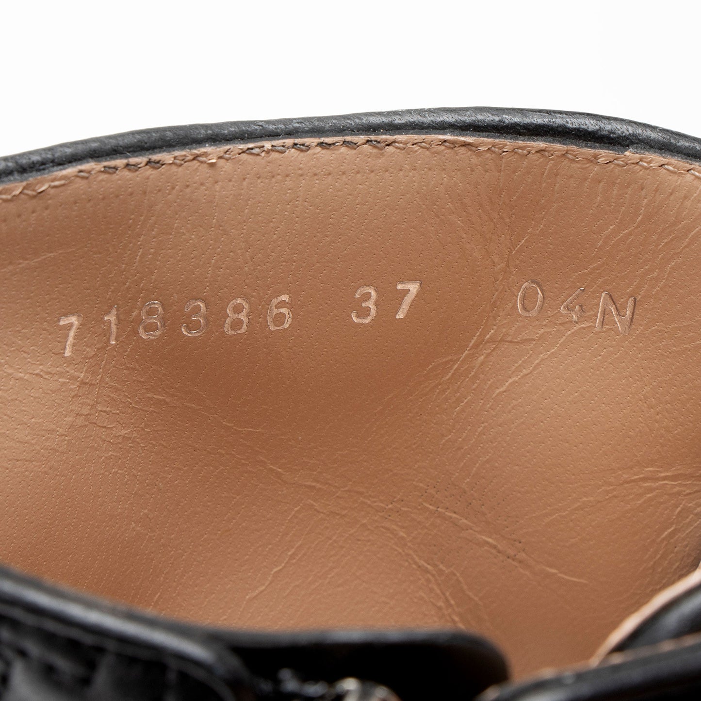 Gucci Jumbo GG Leather Combat Boots - Size 7 / 37